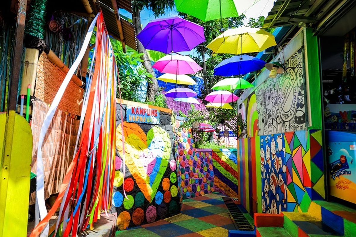 Wisata Malam di Kampung Warna-Warni Jodipan: Cahaya Lampu dan Mural Artistik